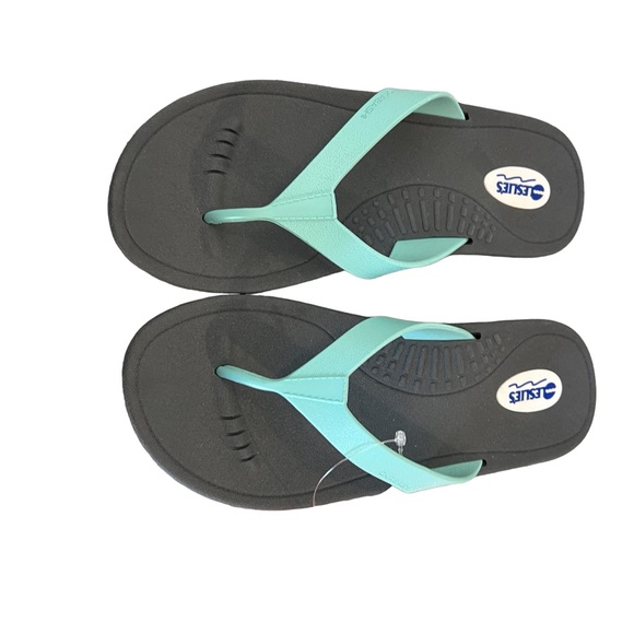 Okabashi Flip Flop Shoes Blue Size Medium NWT - Picture 2 of 6